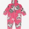 Pijama Macacão Infantil Feminino Peluciado Gatinhos Rosa Fernanda Ramos Kids