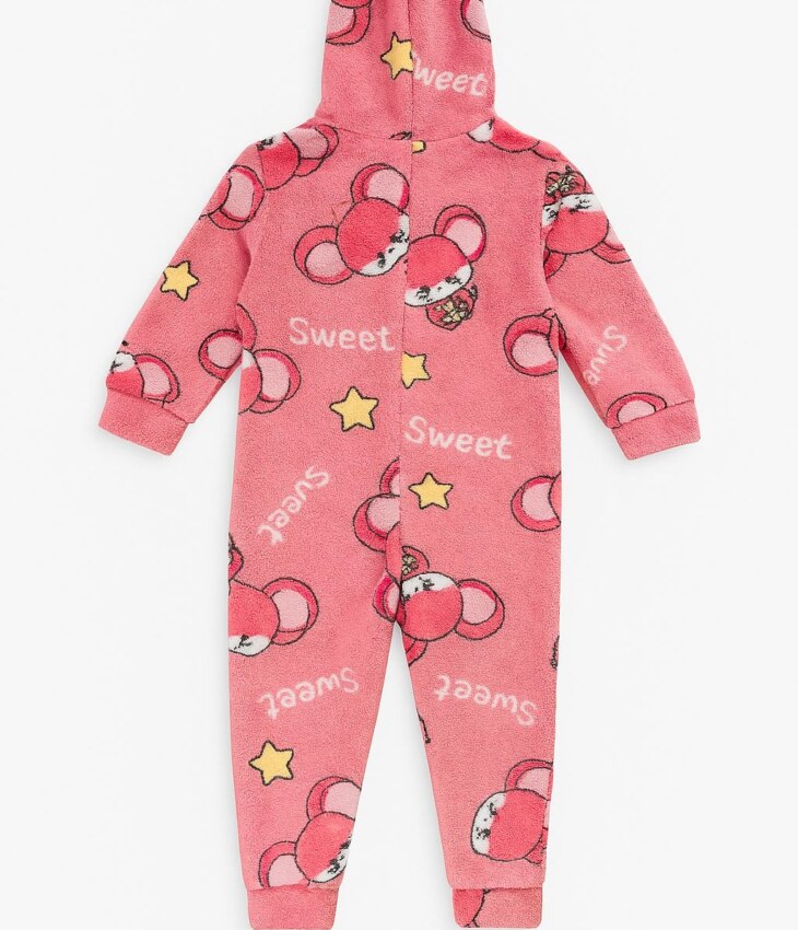 Pijama Macacão Infantil Feminino Peluciado Sweet Rosa Fernanda Ramos Kids