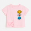 Blusa Cropped Infantil Feminino Abertura em laço Lateral Rosa Fernanda Ramos Kids