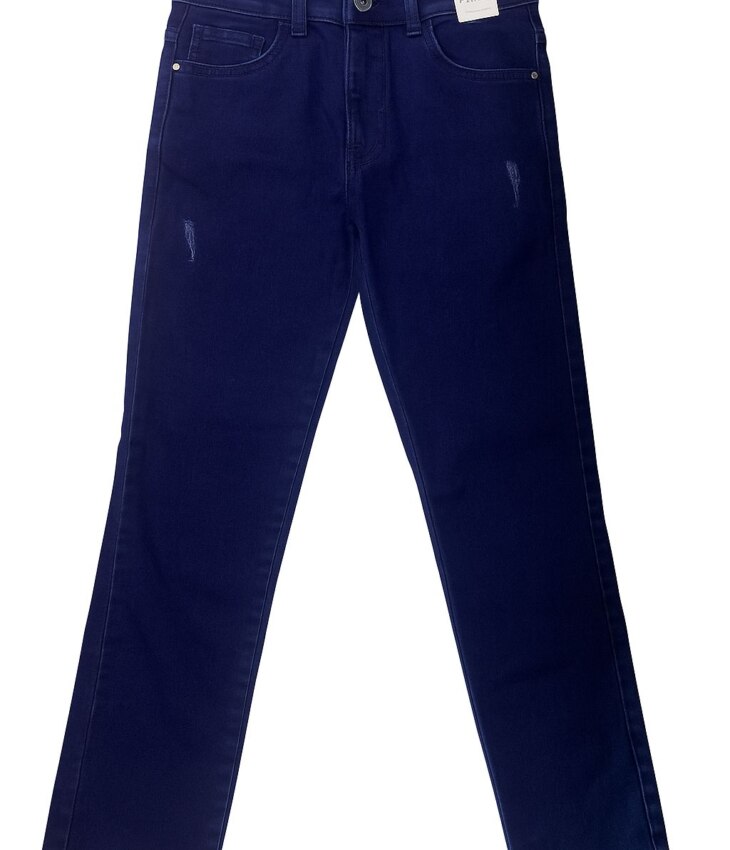 Calça Masculina Infantil Jeans Escuro Skinny com Detalhes Fernanda Ramos Kids