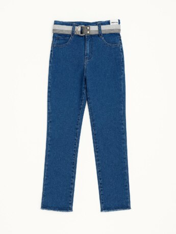 Calça Masculina Infantil Jeans Super Skinny com Cinto Estampado Fernanda Ramos Kids
