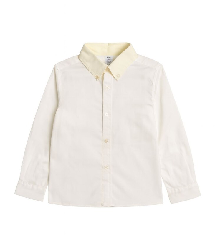 Camisa Infantil Masculina Manga Longa Social com Detalhes Branca Fernanda Ramos Kids