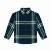 Camisa Infantil Masculina Manga Longa Xadrez Azul e Verde Fernanda Ramos Kids
