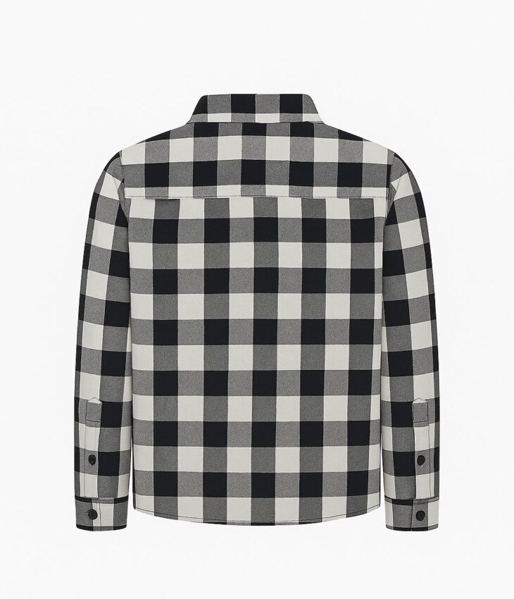 Camisa Infantil Masculina Manga Longa Xadrez Cinza Fernanda Ramos Kids
