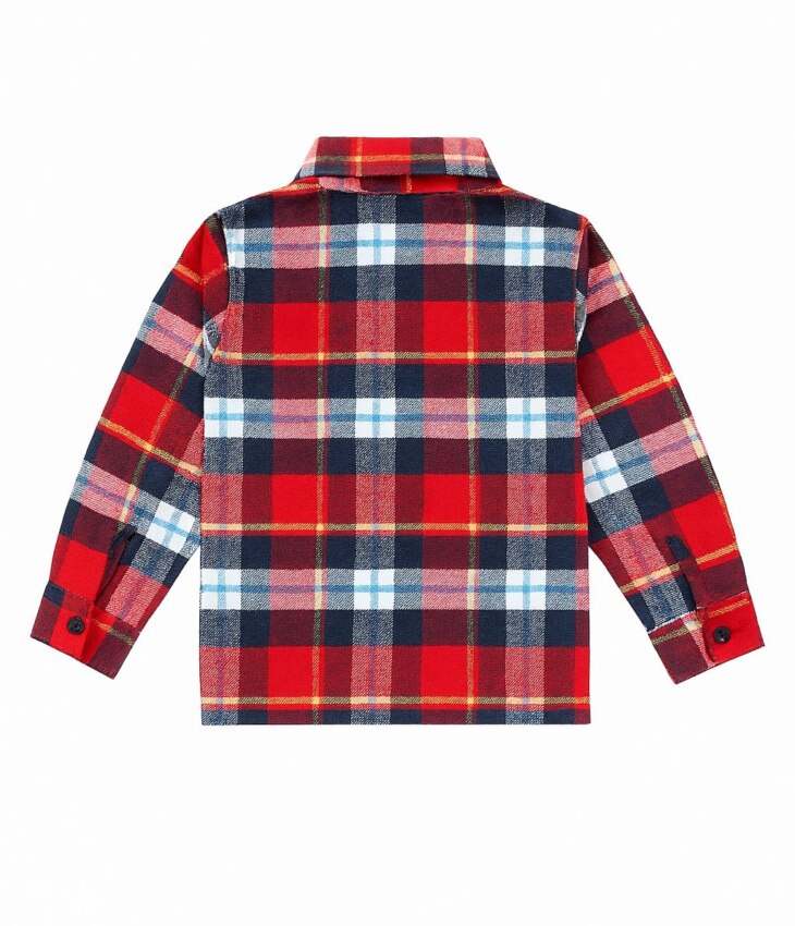 Camisa Infantil Masculina Manga Longa Xadrez Colorida Fernanda Ramos Kids