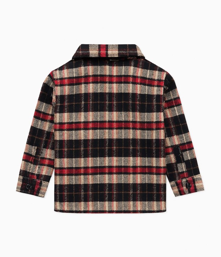 Camisa Infantil Masculina Manga Longa Xadrez Cru Fernanda Ramos Kids