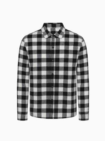 Camisa Infantil Masculina Manga Longa Xadrez Preta Fernanda Ramos Kids
