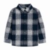 Camisa Infantil Masculina Manga Longa Xadrez Preta e Branca Fernanda Ramos Kids
