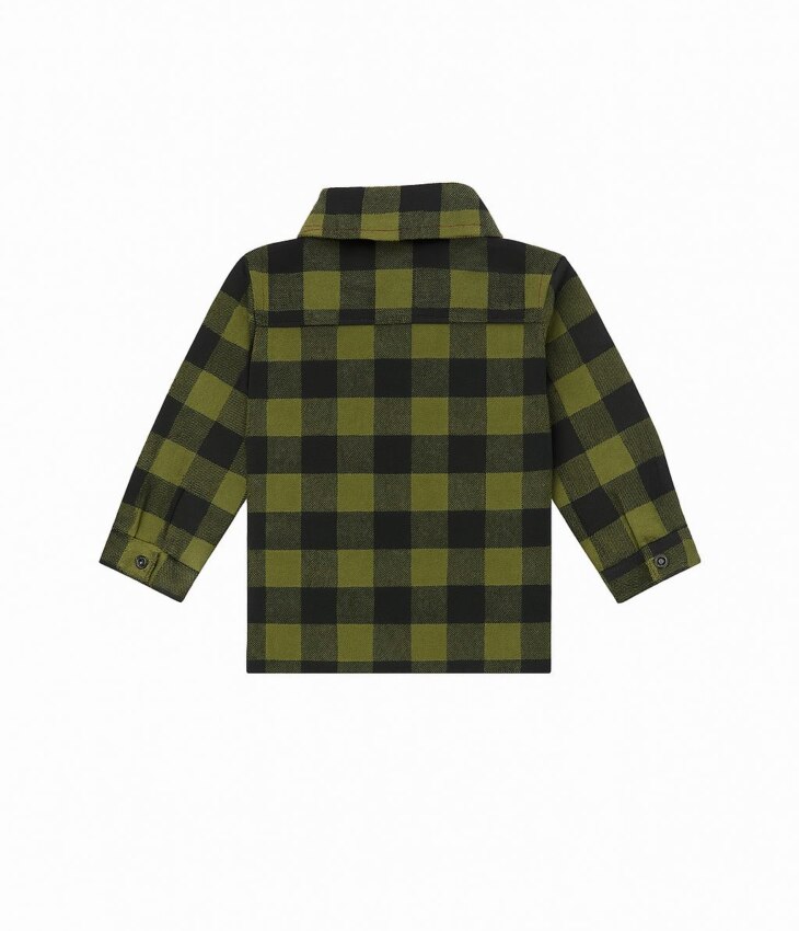 Camisa Infantil Masculina Manga Longa Xadrez Verde Fernanda Ramos Kids