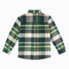 Camisa Infantil Masculina Manga Longa Xadrez Verde e Bege Fernanda Ramos Kids