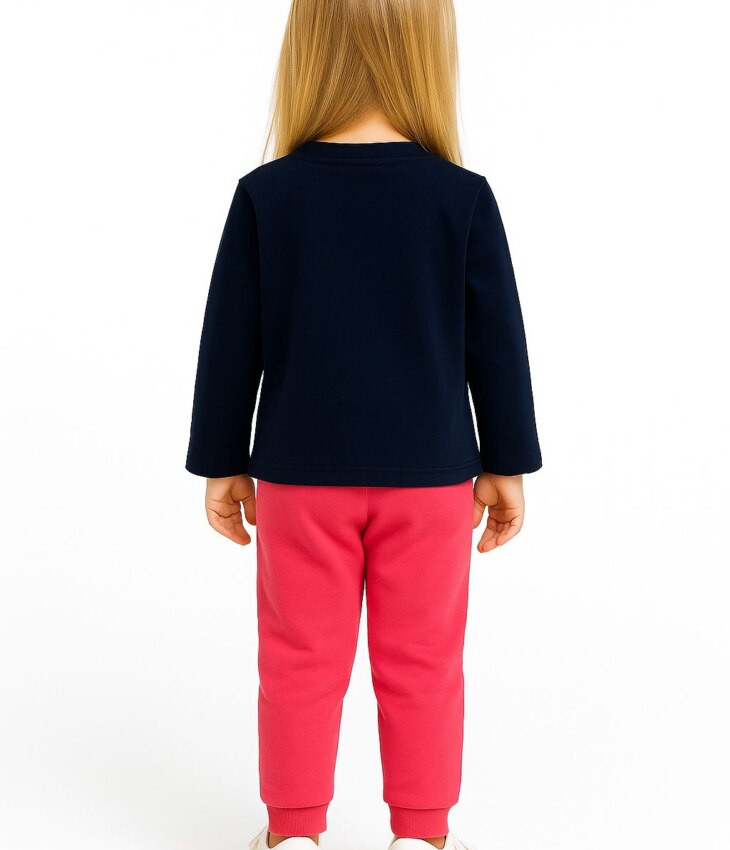Conjunto Infantil Feminino Casaco Estampado e Calça Pink Fernanda Ramos Kids