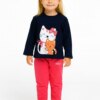 Conjunto Infantil Feminino Casaco Estampado e Calça Pink Fernanda Ramos Kids