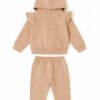 Conjunto Infantil Feminino Moletom Jaqueta Coelho e Calça Bege Fernanda Ramos Kids