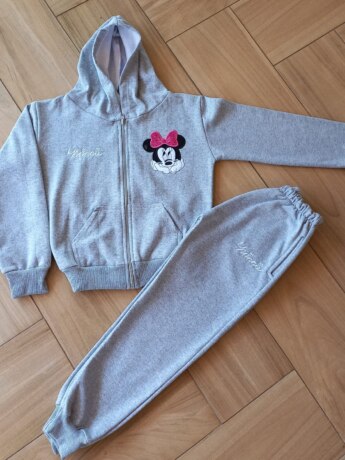 Conjunto Infantil Feminino Moletom Jaqueta com Bolso e Calça Cinza Fernanda Ramos Kids