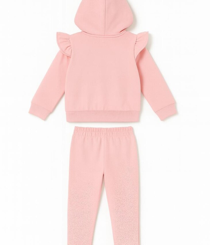 Conjunto Infantil Feminino Moletom Jaqueta Estrelinha e Calça Rosa Fernanda Ramos Kids