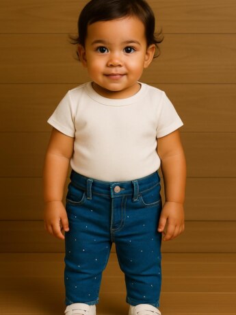 Calça Feminina Jeans Jegging com Brilho Fernanda Ramos Kids