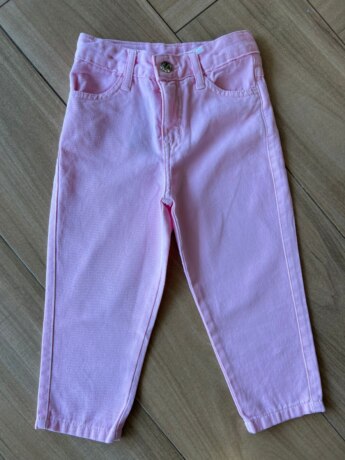 Calça Feminina Jeans Mom Rosa com Brilho Fernanda Ramos Kids