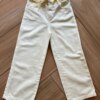 Calça Feminina Jeans Wide Leg Amarelo com Amarração Fernanda Ramos Kids