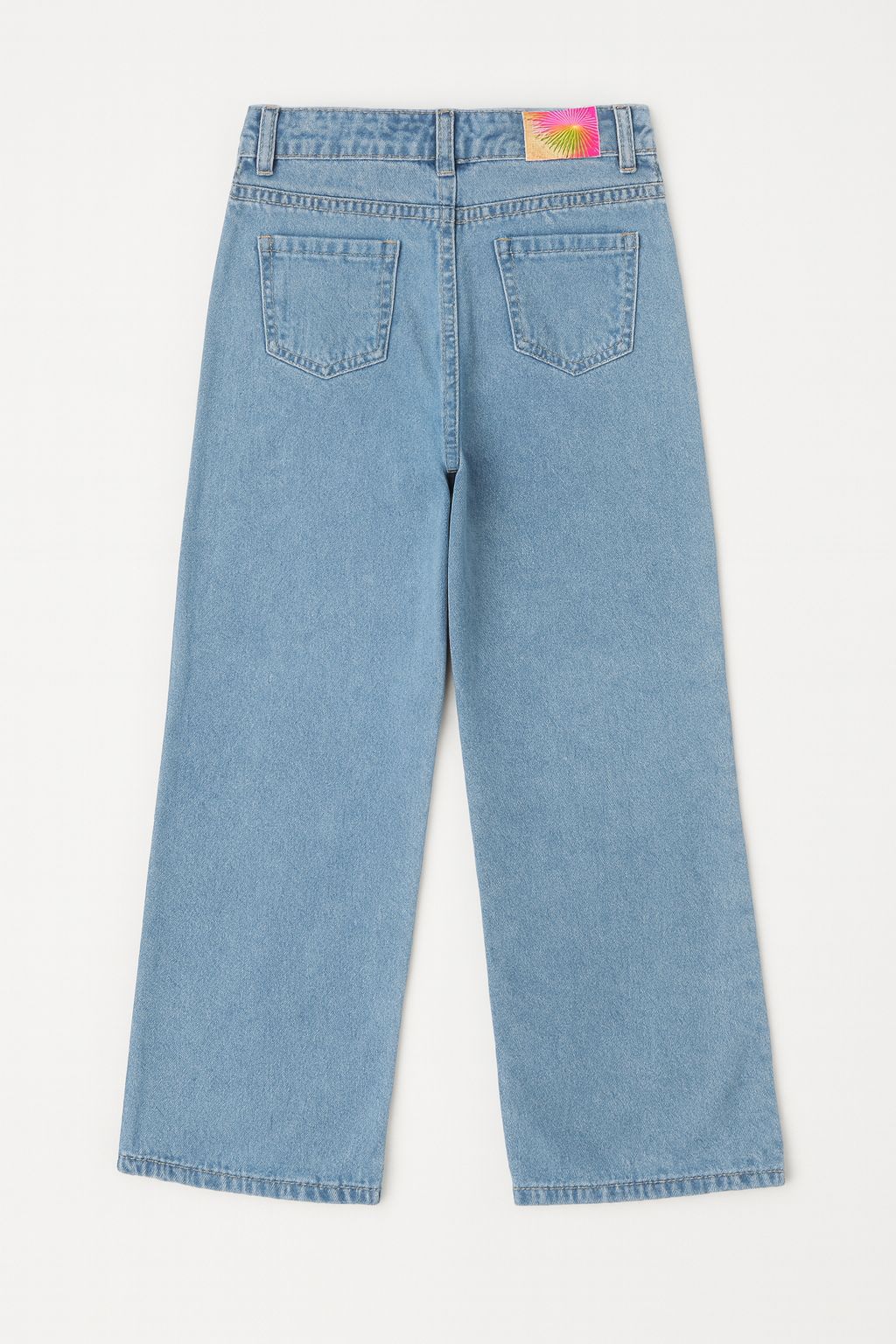 fernandaramoskids com br Calça Feminina Infantil Jeans Wide Leg Clara1