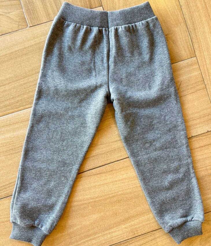 Calça Jogger Básica Unissex Infantil Cinza Mesclado com Elástico na Cintura Fernanda Ramos Kids