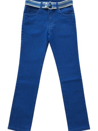 Calça Masculina Infantil Jeans Escuro Super Skinny com Cinto Fernanda Ramos Kids