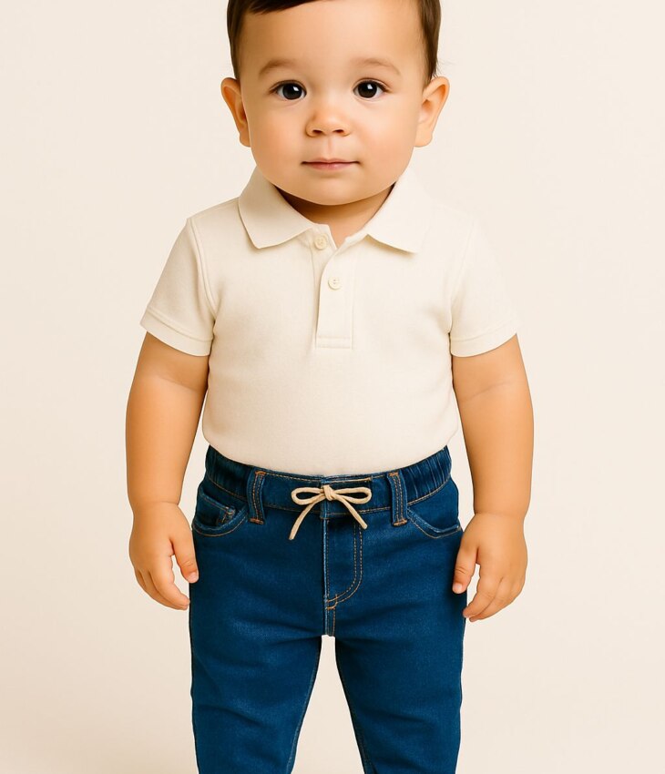 Calça Masculina Infantil Jeans Jogger Cintura de Elástico Fernanda Ramos Kids