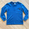 Camiseta Infantil Masculina Básica Manga Longa Azul com Bolso Fernanda Ramos Kids