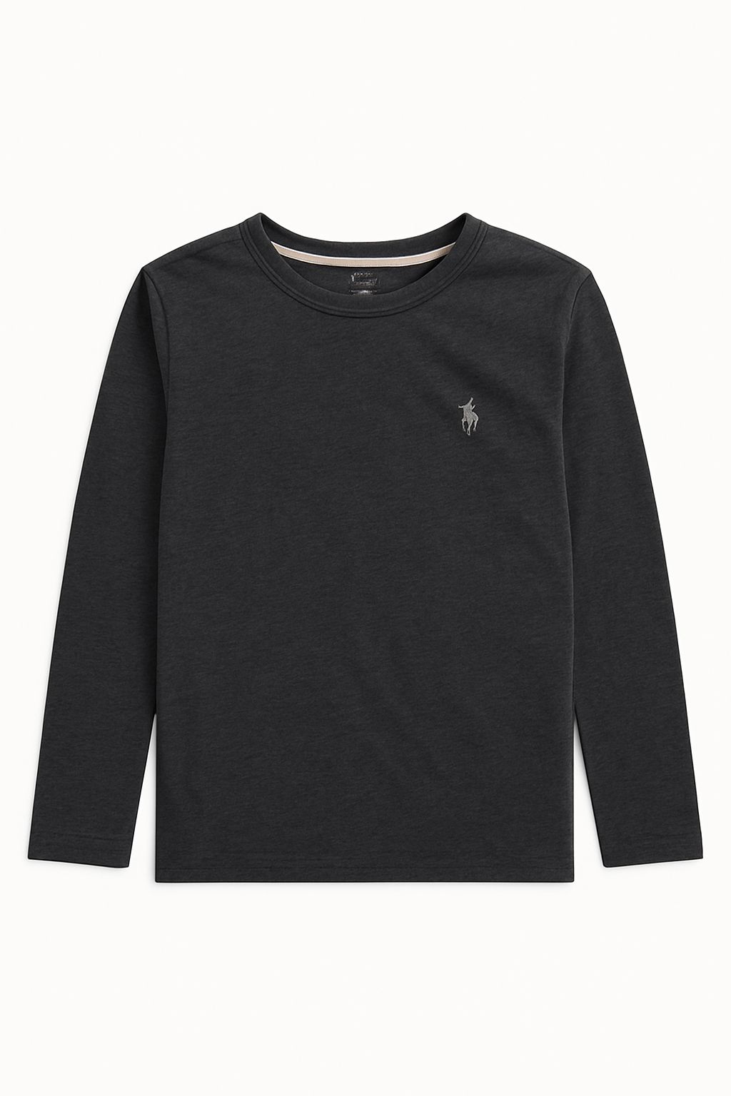 Camiseta Infantil Masculina Básica Manga Longa Cinza Fernanda Ramos Kids