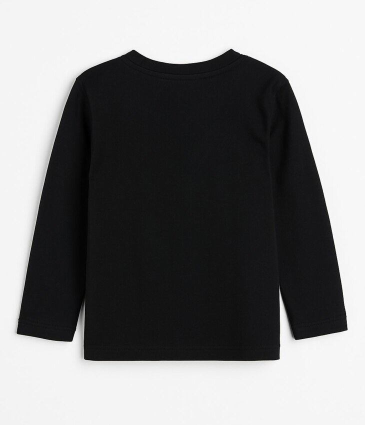Camiseta Infantil Masculina Básica Manga Longa Preto Fernanda Ramos Kids