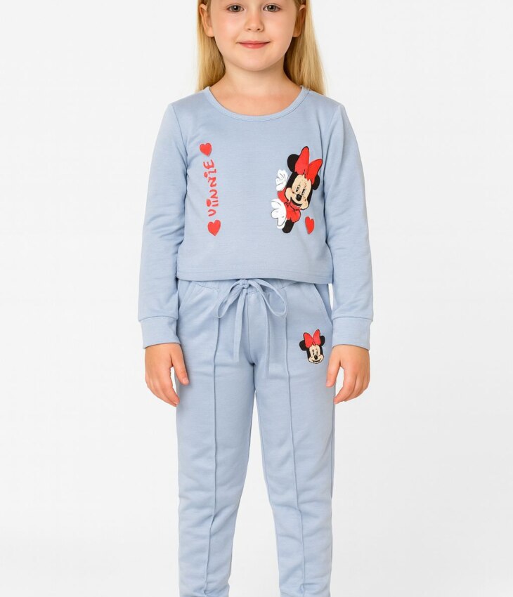 Conjunto Infantil Feminino Blusa Manga Longa e Calça Azul Fernanda Ramos Kids