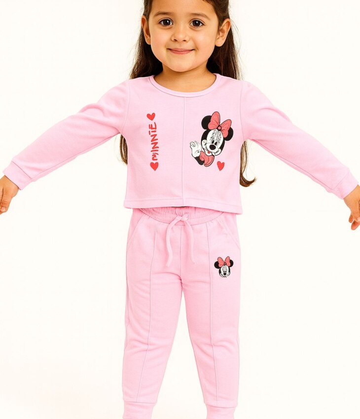Conjunto Infantil Feminino Blusa Manga Longa e Calça Rosa Fernanda Ramos Kids