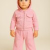 Conjunto Infantil Feminino Canelado Blusa Manga Longa e Calça Rosa Fernanda Ramos Kids