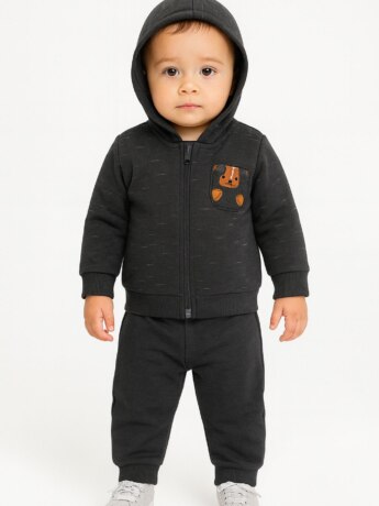 Conjunto Infantil Masculino Jaqueta Cachorrinho e Calça Jogger Fernanda Ramos Kids