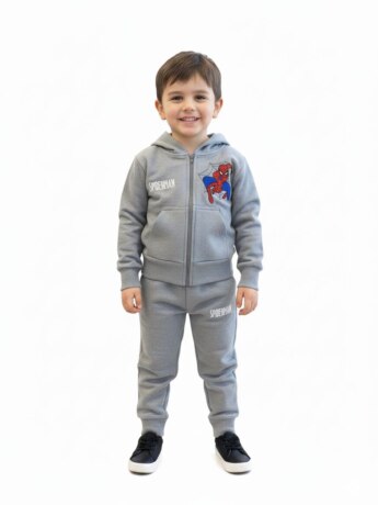 Conjunto Infantil Masculino Jaqueta e Calça Jogger Cinza Claro Fernanda Ramos Kids
