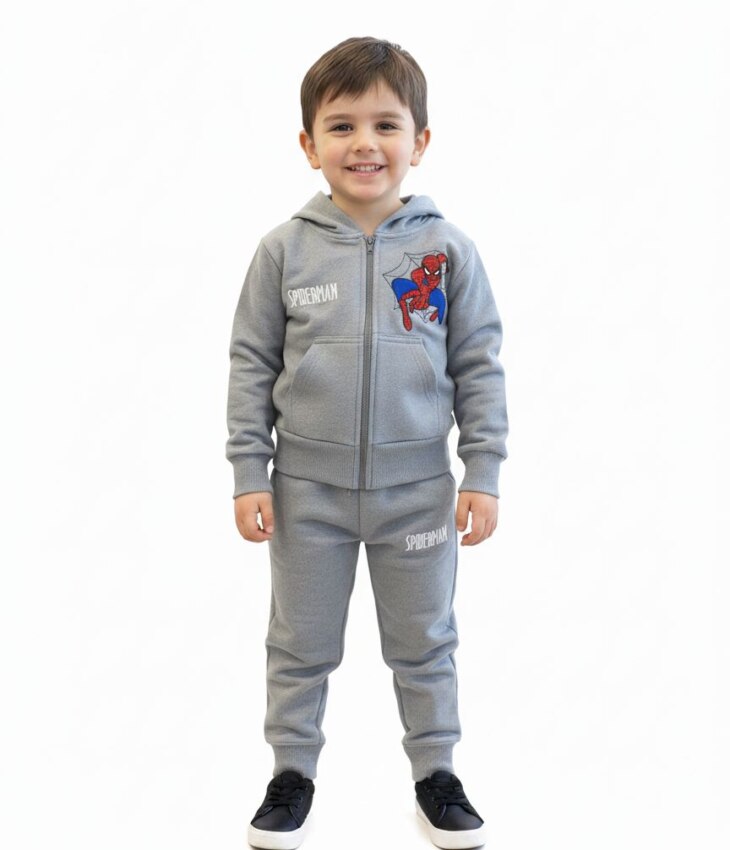 Conjunto Infantil Masculino Jaqueta e Calça Jogger Cinza Claro Fernanda Ramos Kids