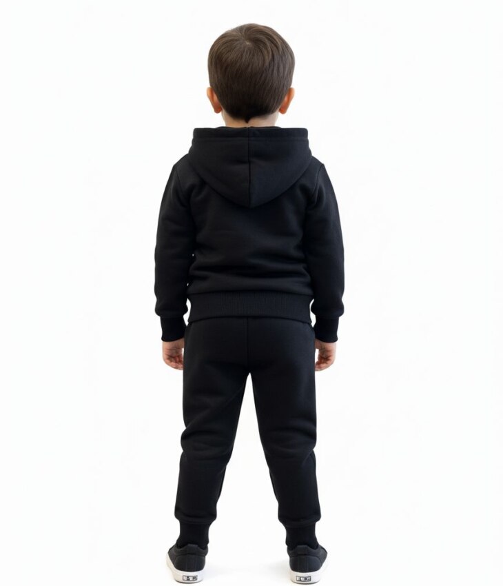 Conjunto Infantil Masculino Jaqueta e Calça Jogger Preta Fernanda Ramos Kids