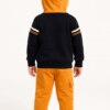 fernandaramoskids com­ br Conjunto Infantil Masculino Jaqueta Preta e Calça Jogger Laranja1