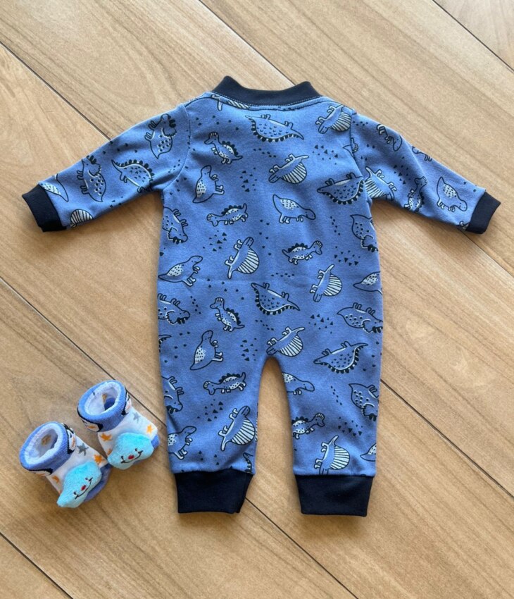 fernandaramoskids com­ br Macacão Infantil Masculino Estampado Dinossauros Azul1