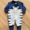Macacão Infantil Masculino Estampado Zebra Azul Fernanda Ramos Kids