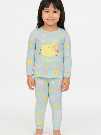 Pijama Infantil Feminino Blusa Manga Longa e Calça Flores Fernanda Ramos Kids