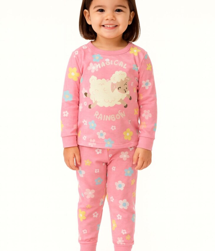 Pijama Infantil Feminino Blusa Manga Longa e Calça Ovelha Fernanda Ramos Kids