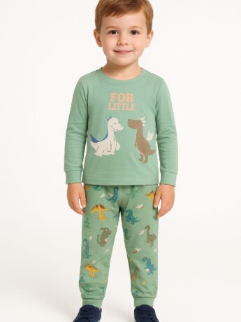 Pijama Infantil Masculino Blusa Manga Longa e Calça Dinossauro Fernanda Ramos Kids