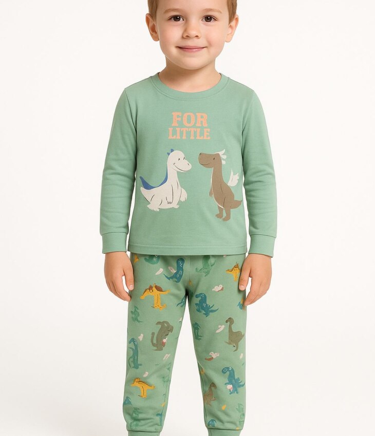 Pijama Infantil Masculino Blusa Manga Longa e Calça Dinossauro Fernanda Ramos Kids