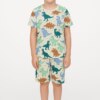 Pijama Infantil Masculino Camiseta e Bermuda Dinossauros Fernanda Ramos Kids