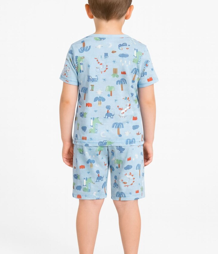 Pijama Infantil Masculino Camiseta e Bermuda Dreams Adventure Fernanda Ramos Kids