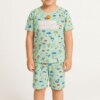 Pijama Infantil Masculino Camiseta e Bermuda Dreams Adventure Verde Fernanda Ramos Kids