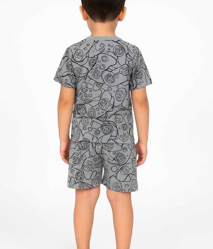 fernandaramoskids com­ br Pijama Infantil Masculino Camiseta e Bermuda Gamer1