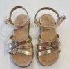 Sandália Infantil Feminina Brilho Dourado Florzinha da Fernanda Ramos Kids