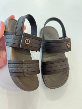 Sandália Papete Infantil Masculina Marrom Atlanta da Fernanda Ramos Kids