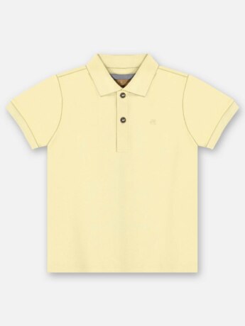 Camisa Polo Infantil Masculina em Suedine Amarelo Baunilha da Fernanda Ramos Kids